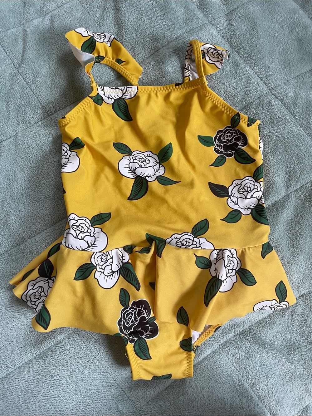 Mini Rodini Yellow Floral One-Piece Swimsuit